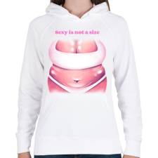 PRINTFASHION Sesy is not a size - Női kapucnis pulóver - Fehér női pulóver, kardigán