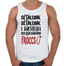 PRINTFASHION Sétálunk sétálunk - Férfi atléta - Fehér