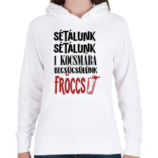 PRINTFASHION Sétálunk sétálunk - Női kapucnis pulóver - Fehér női pulóver, kardigán