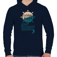 PRINTFASHION Setét torony  - Férfi kapucnis pulóver - Sötétkék férfi pulóver, kardigán