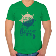 PRINTFASHION Setét torony  - Férfi V-nyakú póló - Zöld