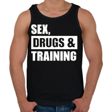 PRINTFASHION Sex, drugs and training - Férfi atléta - Fekete