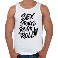 PRINTFASHION Sex, Drugs, Rock 'n Roll - Férfi atléta - Fehér atléta, trikó
