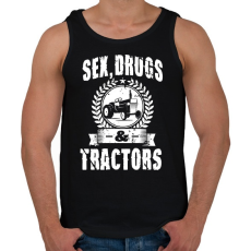 PRINTFASHION sex drugs tractors - Férfi atléta - Fekete