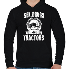 PRINTFASHION sex drugs tractors - Férfi kapucnis pulóver - Fekete
