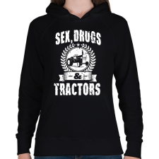 PRINTFASHION sex drugs tractors - Női kapucnis pulóver - Fekete női pulóver, kardigán