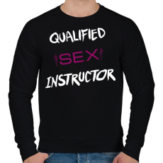PRINTFASHION SEX INSTRUCTOR - Férfi pulóver - Fekete