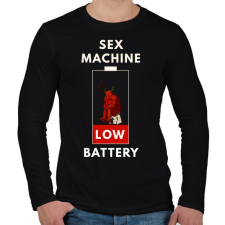 PRINTFASHION sex machine battery - Férfi hosszú ujjú póló - Fekete férfi póló