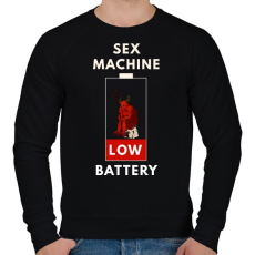 PRINTFASHION sex machine battery - Férfi pulóver - Fekete