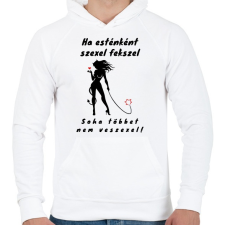 PRINTFASHION sexel fekszel - Férfi kapucnis pulóver - Fehér férfi pulóver, kardigán