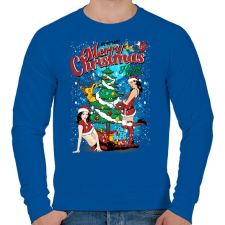 PRINTFASHION Sexy Karácsony - Férfi pulóver - Királykék férfi pulóver, kardigán