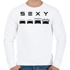 PRINTFASHION Sexy Tesla - Férfi pulóver - Fehér
