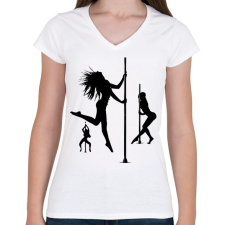 PRINTFASHION sexy woman.45 - Női V-nyakú póló - Fehér női póló