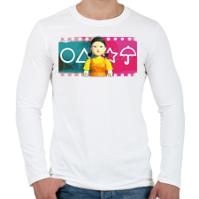 PRINTFASHION Sguid game art - green light red light - Férfi hosszú ujjú póló - Fehér férfi póló