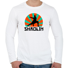 PRINTFASHION SHAOLIN - Férfi hosszú ujjú póló - Fehér férfi póló