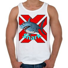 PRINTFASHION shark - Férfi atléta - Fehér