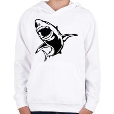 PRINTFASHION SHARK - Gyerek kapucnis pulóver - Fehér