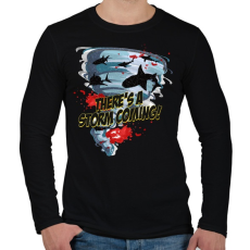 PRINTFASHION Shark tornádó - Férfi hosszú ujjú póló - Fekete