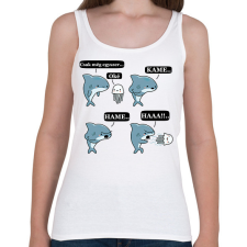 PRINTFASHION SharKAMEHAMEHAA..(A) - Női atléta - Fehér női trikó