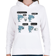 PRINTFASHION SharKAMEHAMEHAA..(A) - Női kapucnis pulóver - Fehér
