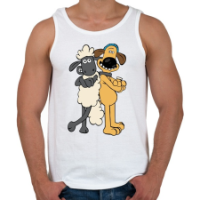 PRINTFASHION Shaun, a bárány - Férfi atléta - Fehér atléta, trikó