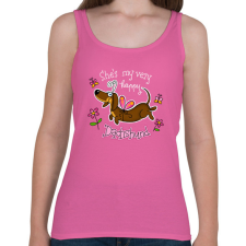 PRINTFASHION She's very happy Dachshund - Női atléta - Rózsaszín női trikó