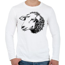 PRINTFASHION Sheep drawing - Férfi hosszú ujjú póló - Fehér férfi póló
