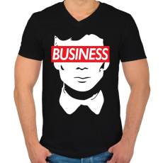 PRINTFASHION Shelby Business - Férfi V-nyakú póló - Fekete