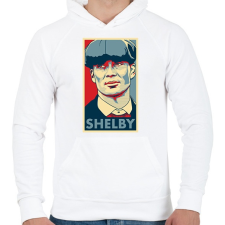 PRINTFASHION Shelby - Férfi kapucnis pulóver - Fehér férfi pulóver, kardigán