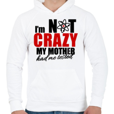 PRINTFASHION Sheldon Crazy - Férfi kapucnis pulóver - Fehér