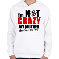 PRINTFASHION Sheldon Crazy - Gyerek kapucnis pulóver - Fehér