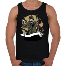 PRINTFASHION Sherlock Holmes - Férfi atléta - Fekete atléta, trikó