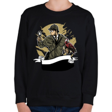 PRINTFASHION Sherlock Holmes - Gyerek pulóver - Fekete gyerek pulóver, kardigán