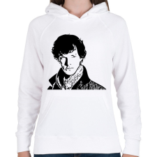 PRINTFASHION Sherlock Holmes - Női kapucnis pulóver - Fehér női pulóver, kardigán