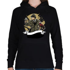 PRINTFASHION Sherlock Holmes - Női kapucnis pulóver - Fekete