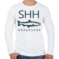 PRINTFASHION SHH horgászok - Férfi hosszú ujjú póló - Fehér