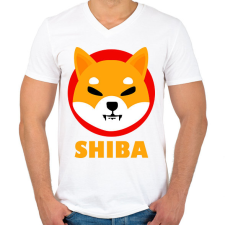 PRINTFASHION shiba02 - Férfi V-nyakú póló - Fehér férfi póló