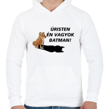 PRINTFASHION Shiba Batman meme - Férfi kapucnis pulóver - Fehér férfi pulóver, kardigán