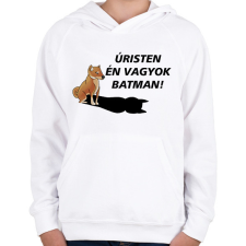 PRINTFASHION Shiba Batman meme - Gyerek kapucnis pulóver - Fehér gyerek pulóver, kardigán