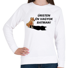 PRINTFASHION Shiba Batman meme - Női pulóver - Fehér női pulóver, kardigán