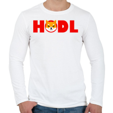 PRINTFASHION Shiba hodl - Férfi hosszú ujjú póló - Fehér férfi póló