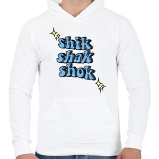 PRINTFASHION Shik Shak Shok - Férfi kapucnis pulóver - Fehér