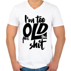 PRINTFASHION Shit 1 - Férfi V-nyakú póló - Fehér