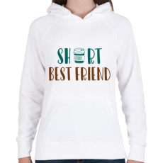 PRINTFASHION Short best friend - Női kapucnis pulóver - Fehér