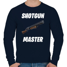 PRINTFASHION Shotgun Master - Fortnite (Fehér) - Férfi pulóver - Sötétkék
