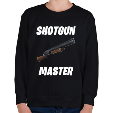 PRINTFASHION Shotgun Master - Fortnite (Fehér) - Gyerek pulóver - Fekete gyerek pulóver, kardigán