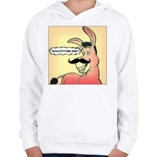 PRINTFASHION Shrek - szamár - Gyerek kapucnis pulóver - Fehér gyerek pulóver, kardigán