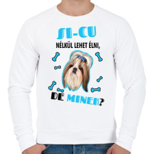 PRINTFASHION Si-cu nélkül lehet élni, de minek? - Férfi pulóver - Fehér férfi pulóver, kardigán