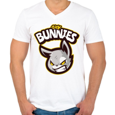 PRINTFASHION Sick Bunnies - Férfi V-nyakú póló - Fehér férfi póló