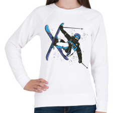 PRINTFASHION Síelés - Női pulóver - Fehér női pulóver, kardigán